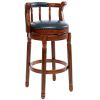 Seat Height 29.5'' Wooden Swivel Barstool 360 Degrees Swivel Barstools Chair for Home Kitchen Counter 1pc (Blue)