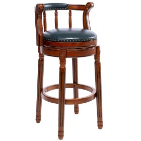 Seat Height 29.5'' Wooden Swivel Barstool 360 Degrees Swivel Barstools Chair for Home Kitchen Counter 1pc (Blue)