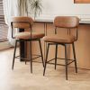 360 ° Rotating Bar Chair Bar Stool bar stools set of 2 piece set with leather cushions and iron brackets