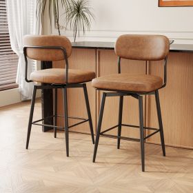 360 ° Rotating Bar Chair Bar Stool bar stools set of 2 piece set with leather cushions and iron brackets