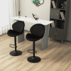 Bar Stools Set of 2 - Adjustable Barstools with Back and Footrest; Counter Height Bar Chairs for Kitchen; Pub -black