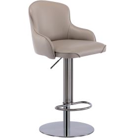 Black Titanium Stainless Steel Bar Stools,Grade Modern Leather Bar Chair with Backrest