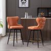 A&A Furniture,Counter Height 25" Modern Leathaire Fabric bar chairs,180° Swivel Bar Stool Chair for Kitchen