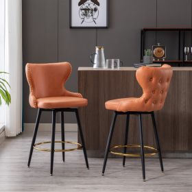 A&A Furniture,Counter Height 25" Modern Leathaire Fabric bar chairs,180° Swivel Bar Stool Chair for Kitchen
