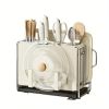1 Universal Metal Kitchen Knife Holder with Chopping Board Storage, Knife - free. 6 - Slot Large - volume Design