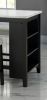 Dining Room Transitional 3pc Dining Set Gloss Table Top w Storage Shelves Side 2x Stools Black Ivory White