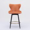 A&A Furniture,Counter Height 25" Modern Leathaire Fabric bar chairs,180° Swivel Bar Stool Chair for Kitchen