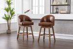 COOLMORE Bar Stools Set of 2 Counter Height Chairs with Footrest for Kitchen, Dining Room And 360 Degree Swivel