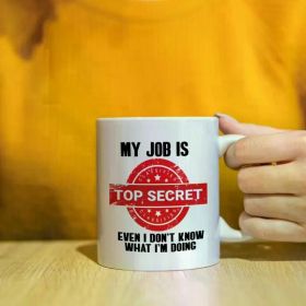 1pc Funny mug, Office colleague gift, Birthday gift, gift for him, gift for her, Coffee mug My job is top secret -rude funny