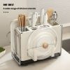 1 Universal Metal Kitchen Knife Holder with Chopping Board Storage, Knife - free. 6 - Slot Large - volume Design