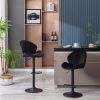 Bar Stools Set of 2 - Adjustable Barstools with Back and Footrest; Counter Height Bar Chairs for Kitchen; Pub -black