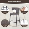 28inch Counter Height Bar Stools Set of 2, Modern Bar Upholstered Chairs with PU Leather, Metal Footrest and Frame for Kitchen Island, Bar Table