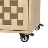 K&K 53.2"W 3D Woven Checkerboard Pattern Design Kitchen Island with Drop Leaf, Rolling Kitchen Island on Wheels with Internal Storage Rack