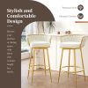 Swivel Counter Height Bar Stools Set of 2,31.5"Bar Height Stools with Hand-Woven Backrest & Gold Metal Legs