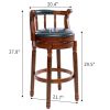 Seat Height 29.5'' Wooden Swivel Barstool 360 Degrees Swivel Barstools Chair for Home Kitchen Counter 1pc (Blue)
