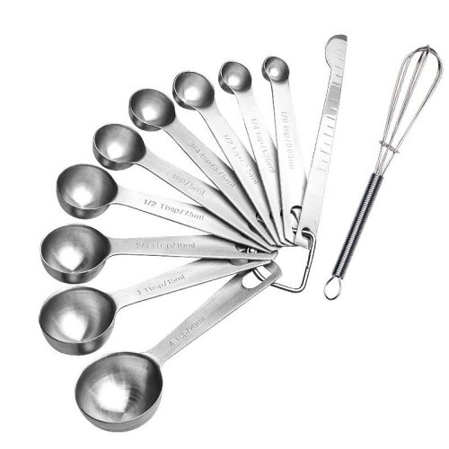 Measuring Spoons: U-Taste 18/8 Stainless Steel Measuring Spoons Set of 9 Piece: 1/16 tsp; 1/8 tsp; 1/4 tsp; 1/3 tsp; 1/2 tsp; 3/4 tsp; 1 tsp; 1 Measuring Spoons: U-Taste 18/8 Stainless Steel Measuring Spoons Set of 9 Piece: 1/16 tsp; 1/8 tsp; 1/4 tsp; 1/3 tsp; 1/2 tsp; 3/4 tsp; 1 tsp; 1