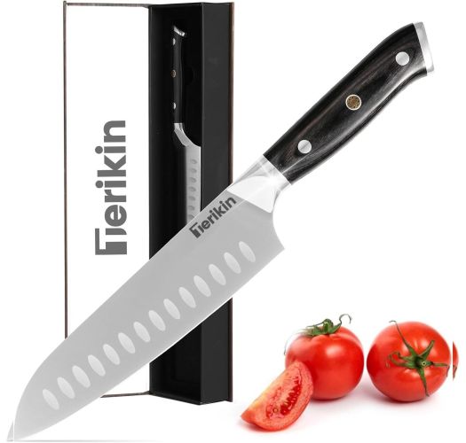 Professional Chef Knife 8 Inch, Santoku Knife 7 Inch High Carbon Steel Chef Knife Japanese Knife, Full Tang Wood Handle Kitchen Knife