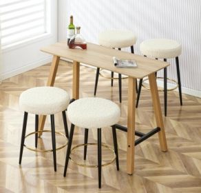 Counter Height Bar Stools Set of 2 (Main Material: Polyester, Main Color: Antique White)