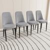 A set of 4 or 2 dining chair, modern style chair made of high-quality PU Leather fabric with thick soft cushions, black metal leg kitchen chair