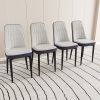 A set of 4 or 2 dining chair, modern style chair made of high-quality PU Leather fabric with thick soft cushions, black metal leg kitchen chair
