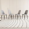 A set of 4 or 2 dining chair, modern style chair made of high-quality PU Leather fabric with thick soft cushions, black metal leg kitchen chair