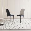 A set of 4 or 2 dining chair, modern style chair made of high-quality PU Leather fabric with thick soft cushions, black metal leg kitchen chair