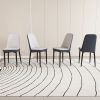 A set of 4 or 2 dining chair, modern style chair made of high-quality PU Leather fabric with thick soft cushions, black metal leg kitchen chair