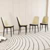 A set of 4 or 2 dining chair, modern style chair made of high-quality PU Leather fabric with thick soft cushions, black metal leg kitchen chair