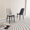 A set of 4 or 2 dining chair, modern style chair made of high-quality PU Leather fabric with thick soft cushions, black metal leg kitchen chair