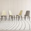 A set of 4 or 2 dining chair, modern style chair made of high-quality PU Leather fabric with thick soft cushions, black metal leg kitchen chair