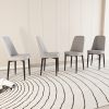 A set of 4 or 2 dining chair, modern style chair made of high-quality PU Leather fabric with thick soft cushions, black metal leg kitchen chair