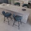 26" Bar Chair Suede Woven Bar Stool Set of 4,Black legs Barstools No Adjustable Kitchen Island Chairs