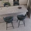 26" Bar Chair Suede Woven Bar Stool Set of 4,Black legs Barstools No Adjustable Kitchen Island Chairs
